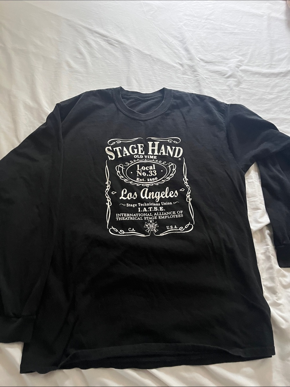 Black 'Stage Hand Los Angeles' Graphic Long-Sleeve Shirt L